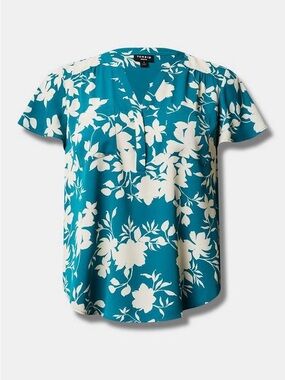 Harper Studio Crepe de Chine Flutter Short Sleeve Blouse: Emma Floral